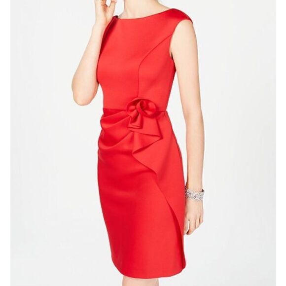 NWT MSRP $168 Vince Camuto Ruffled Sleeveless Sheath Dress Women's Size 10 - Picture 3 of 9